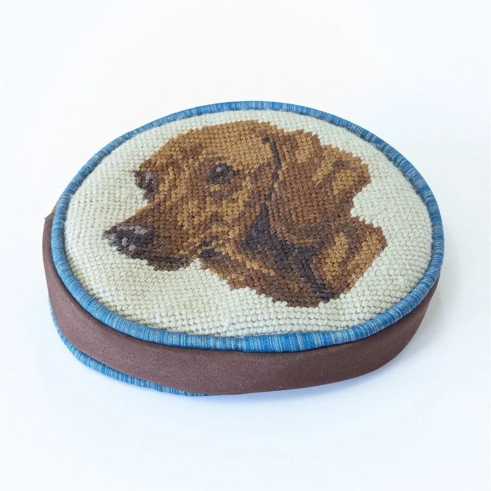 Dachshund Doxie Weiner Dog Handcrafted Needlepoint Zippered Coin Purse Pouch